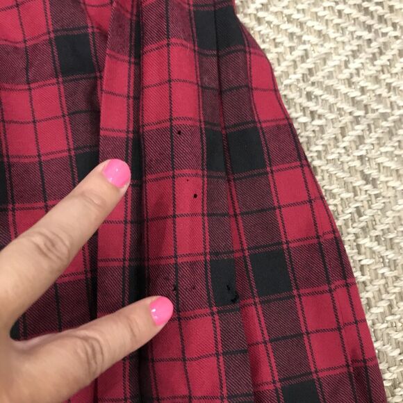 Laura Ashley Vintage 80s Classic Tartan Plaid Pleated Midi Full Skirt Sz 8 - Picture 7 of 10